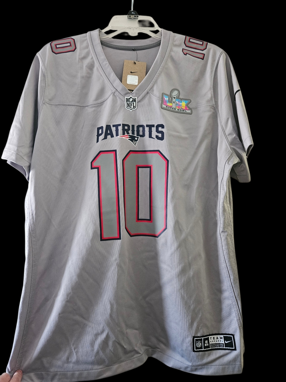 Drake Maye #10 New England Patriots Womens xxl Jersey silver Super Bowl LX
